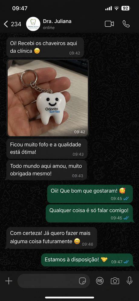 Conversa com cliente no WhatsApp
