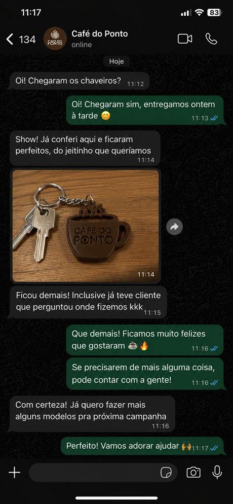 Conversa com cliente no WhatsApp