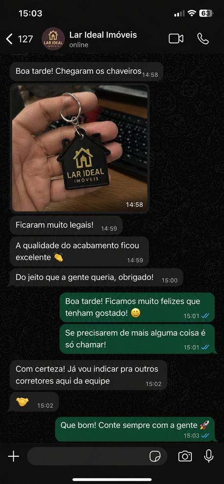 Conversa com cliente no WhatsApp